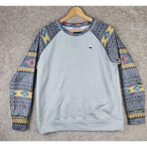 Burton Oak Crew Neck Pullover Aztec Sweatshirt Heather Tahoe Freya Womens XL